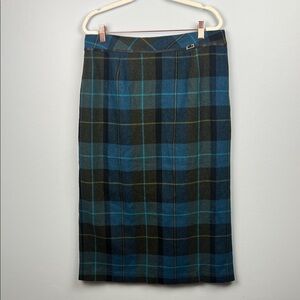 Vintage Worthington petite 12 women’s plaid wool midi pencil skirt